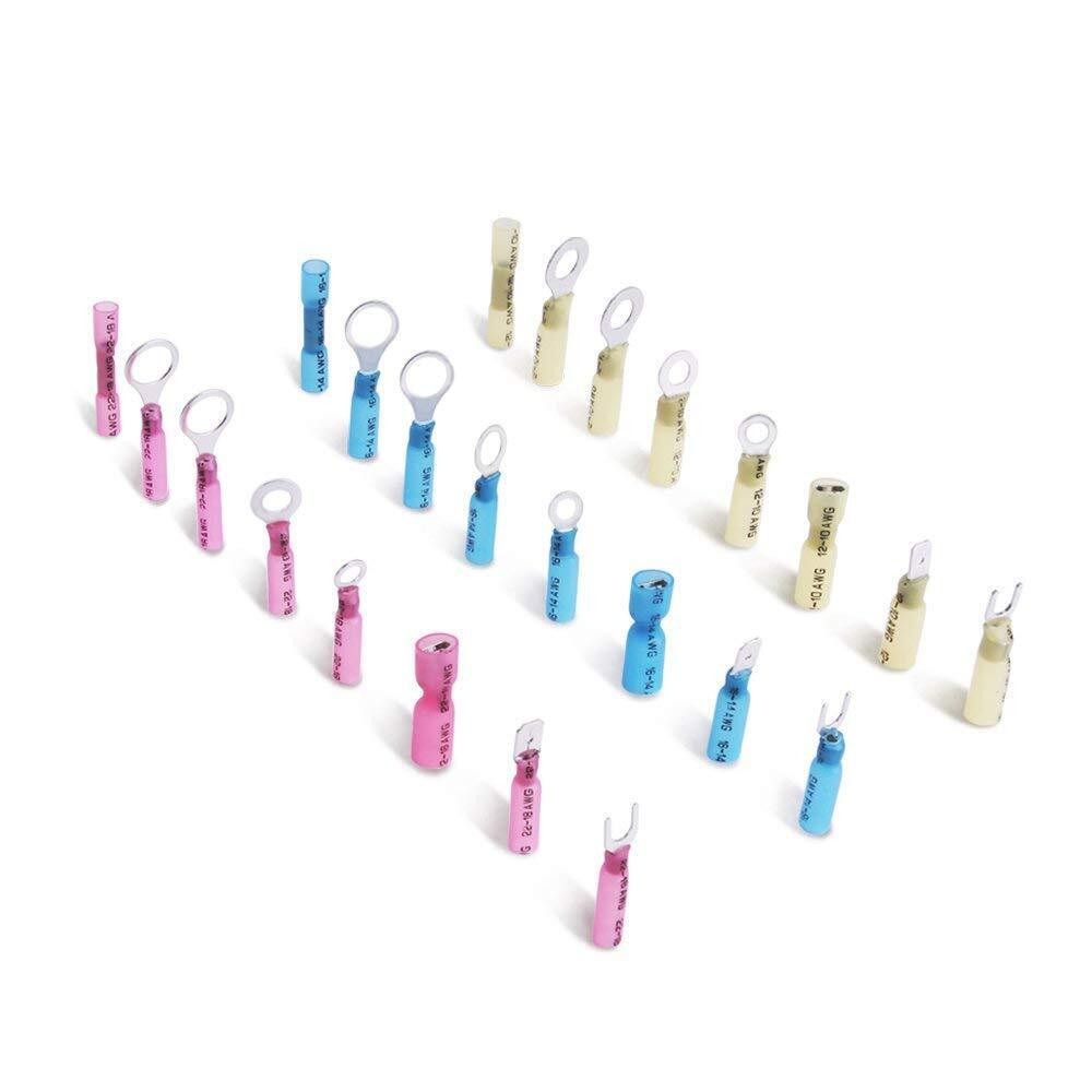 250PCS Heat Shrink Wire Connectors Electrical Terminals Kit Waterproof Marine US