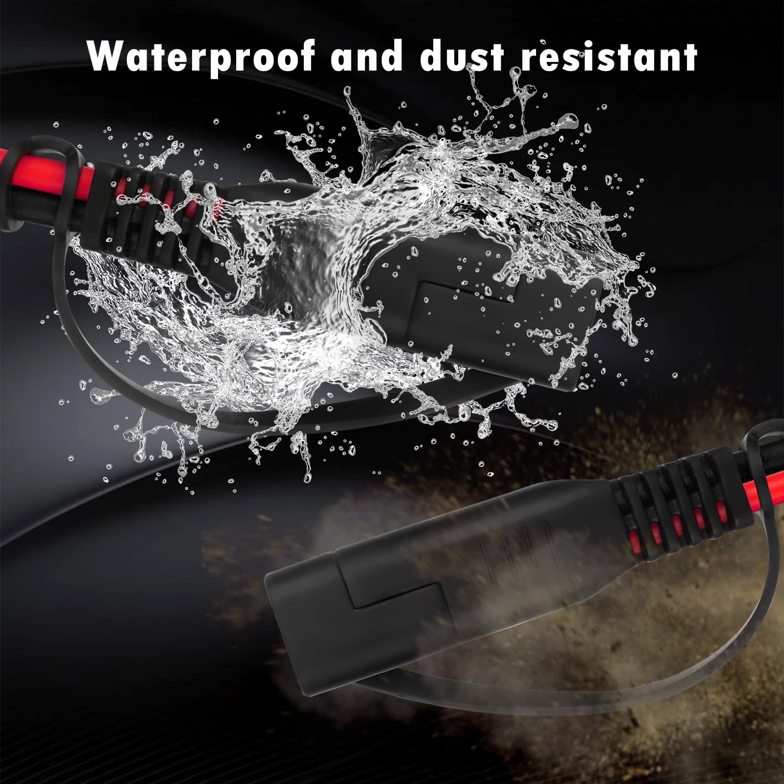 15Ft 16AWG 15A Battery Alligator Clip To SAE Connector Quick Disconnect Cable
