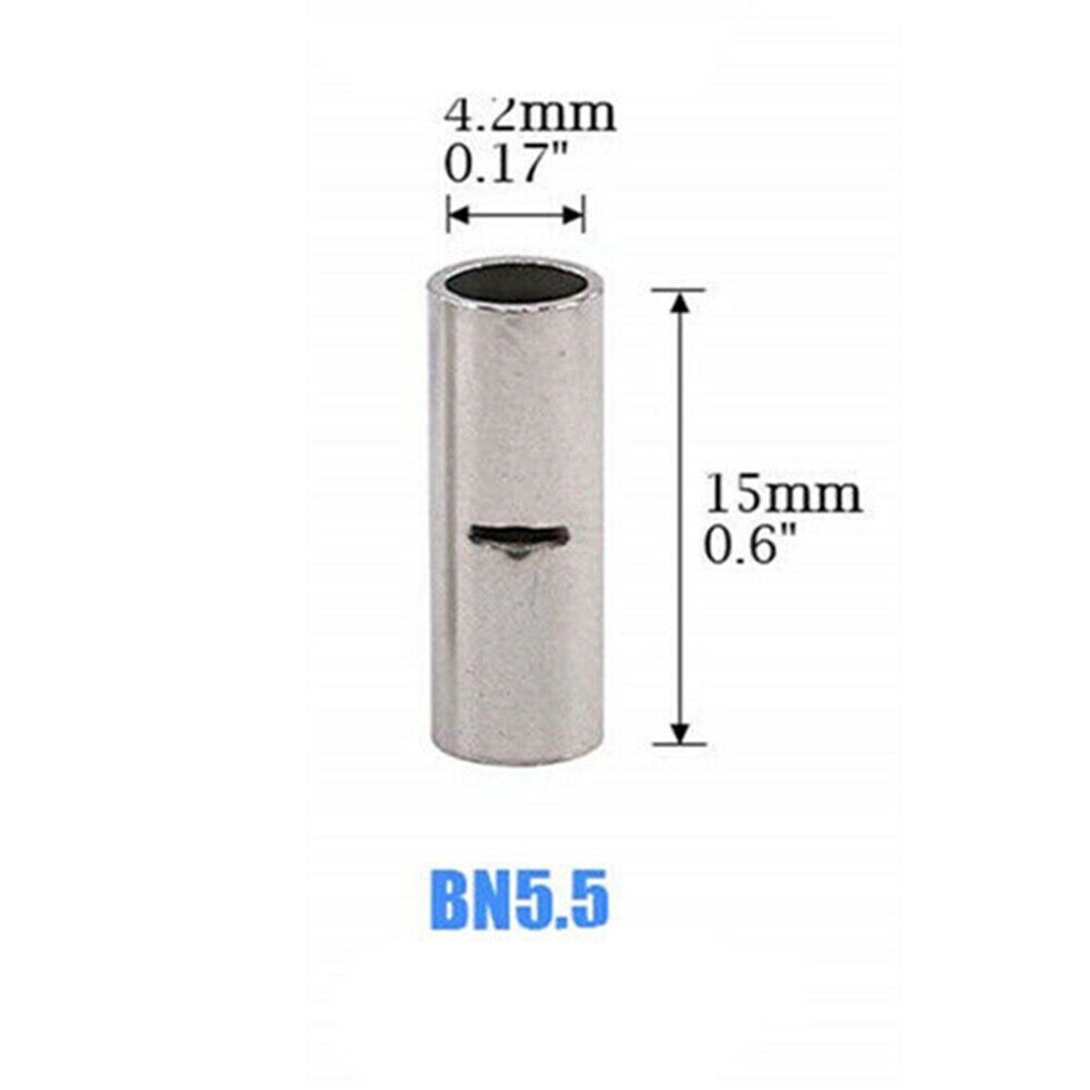 100x Tube Cable Lugs Butt Connector Crimp Connector Cable Connector Set 0.5-6mm²