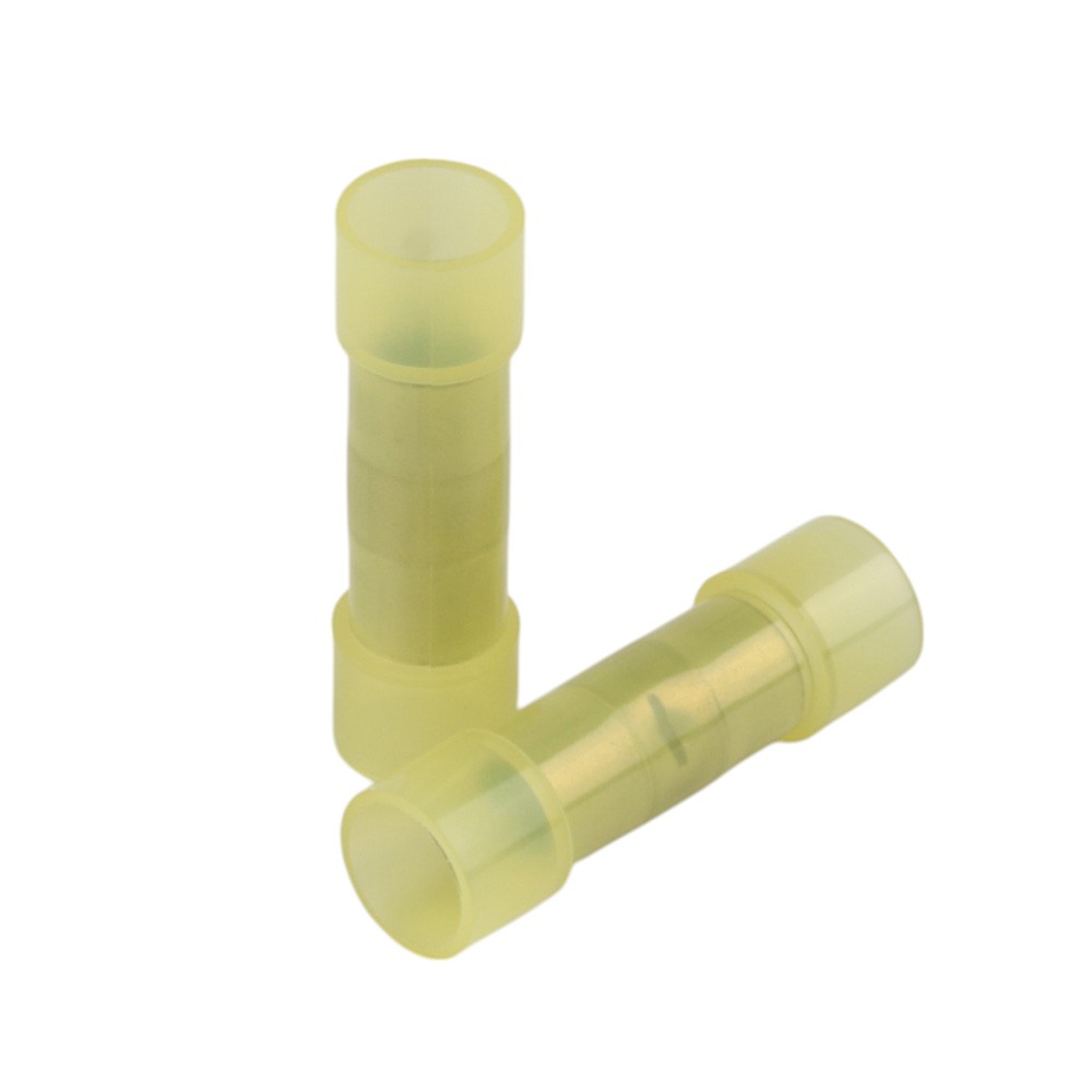Pack 100/200pcs Nylon Insulated Butt Splice Connectors, Crimp Terminals, Copper
