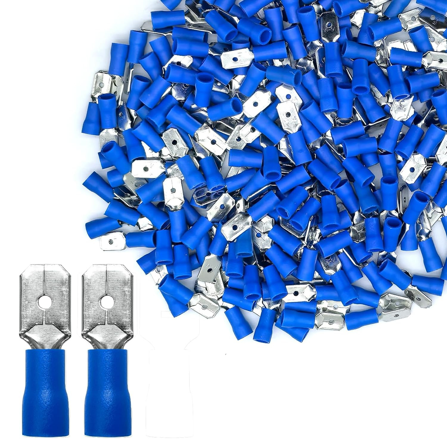 200Pcs Male Quick Disconnects Vinyl Insulated Spade Wire Connectors, 16-14