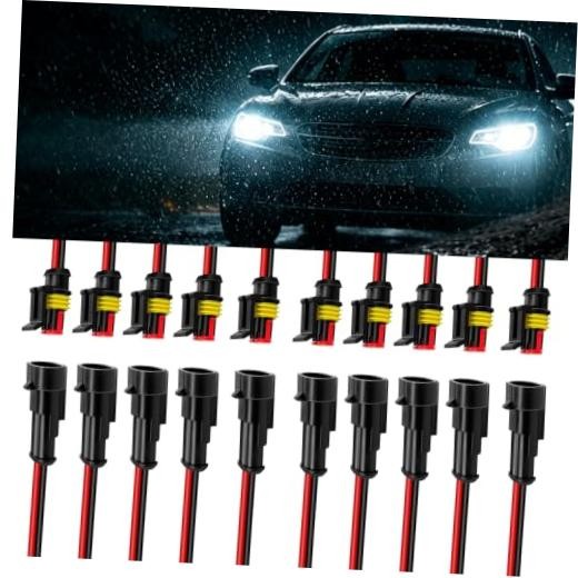 2 Pin Waterproof Wire Connectors 16AWG Pure Copper Plug | PA66 nylon 10PCS 2Pin