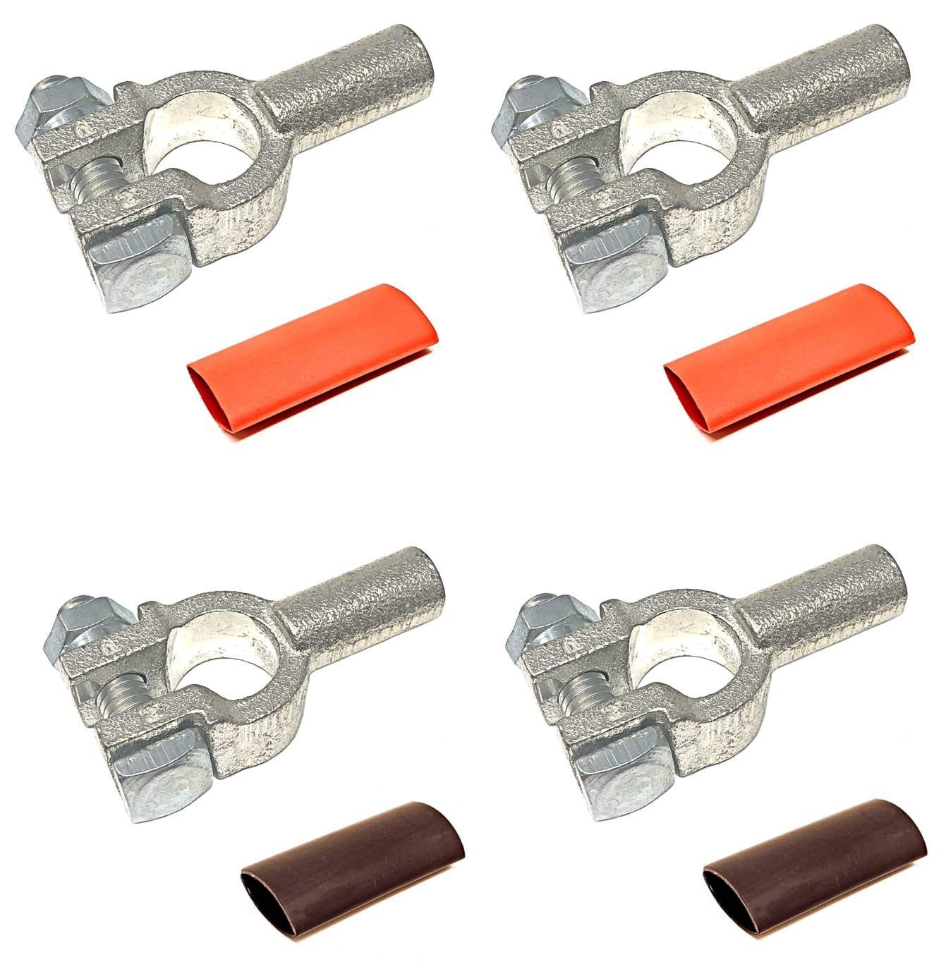4 Gauge 2 Pairs Positive And Negative +/ Pure Copper Top Post Battery Cable En