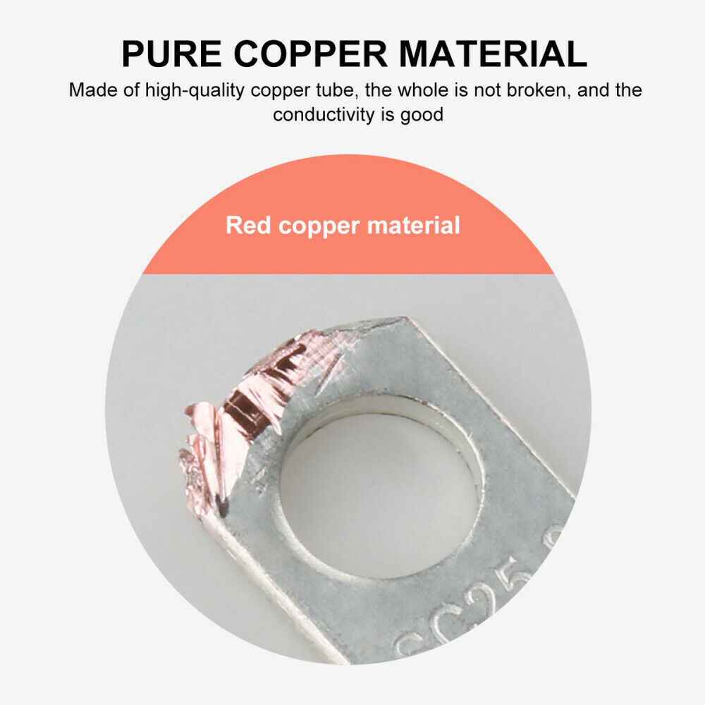 260Pcs Battery Copper Wire Lugs Kit Crimp Cable Ends Ring Terminals with Tubing