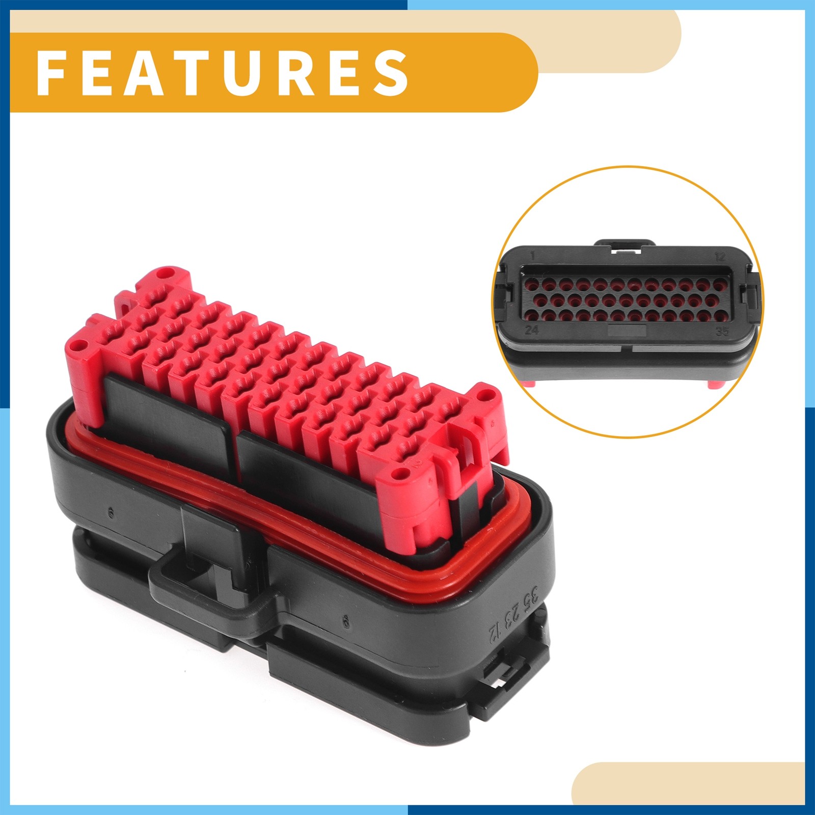 35 Pin Automotive ECU Connector Terminals Plug Socket Housing for auto Boat