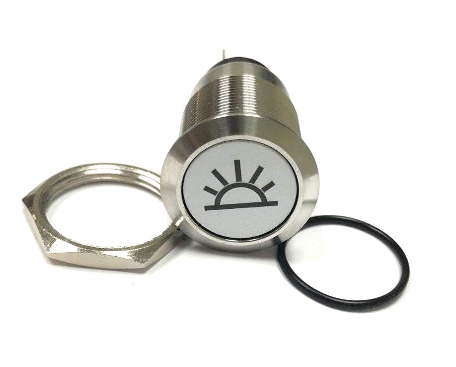 12V 19mm BLUE LED Marine Car Stainless Steel DOME FOG Light Push Button Switch