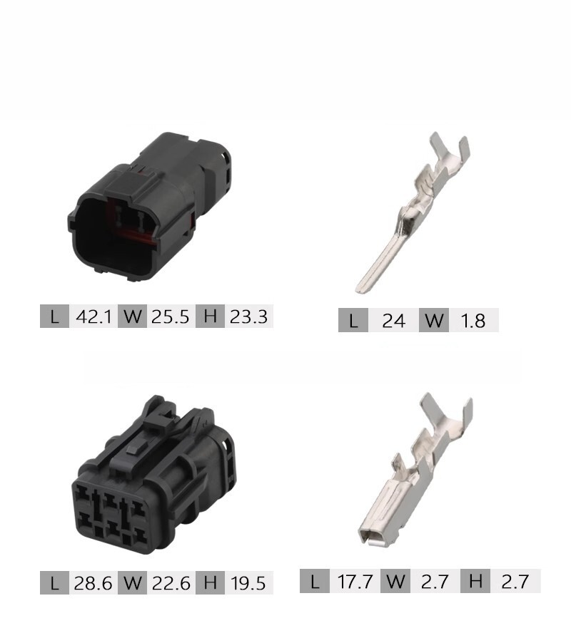 5 pairs 6pin Suitable for car tail light plugs 2.0mm DJ7061Y-2-11/21