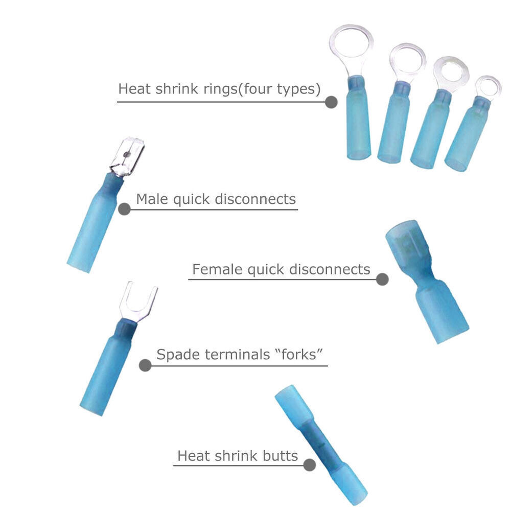 320/500pcs Heat Shrink Butt Wire Connectors Waterproof Crimp Splice Terminal Kit