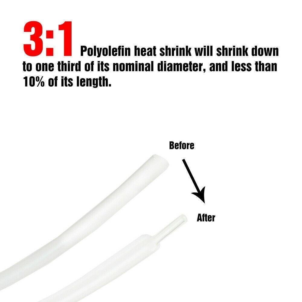 5FT Black/Red/Clear Dual-Wall 3:1 Heat Shrink Tube Adhesive Glue Lined Wire Kit