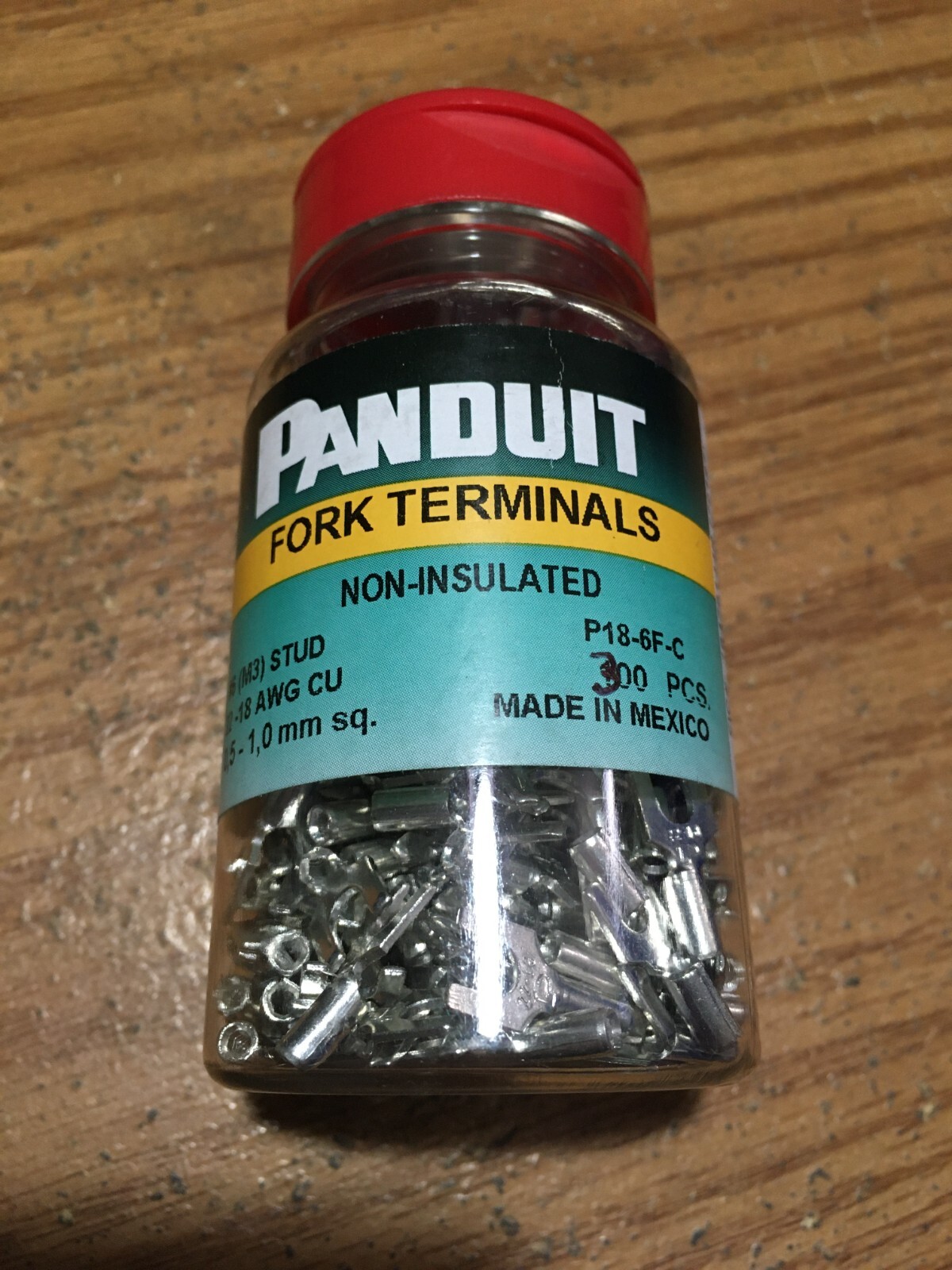 Panduit® – P18-6F-C Fork Terminal Non-Insulated 22 – 16 AWG #6 Stud Size Qty 300