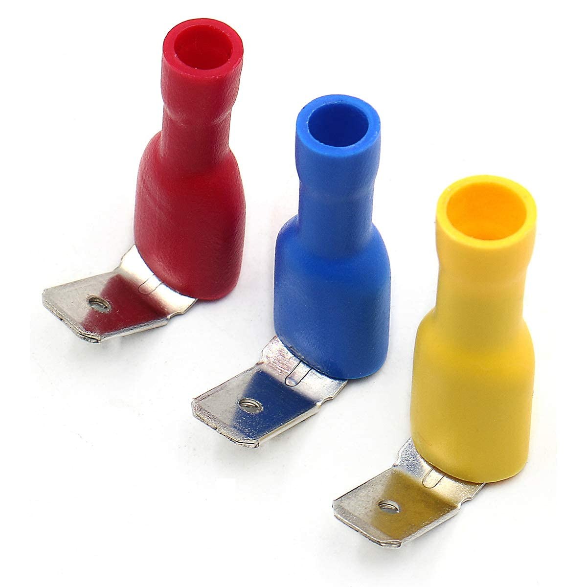 1/4 inch Piggyback Spade Crimp Terminal Connector 22-10 AWG 100 Pack