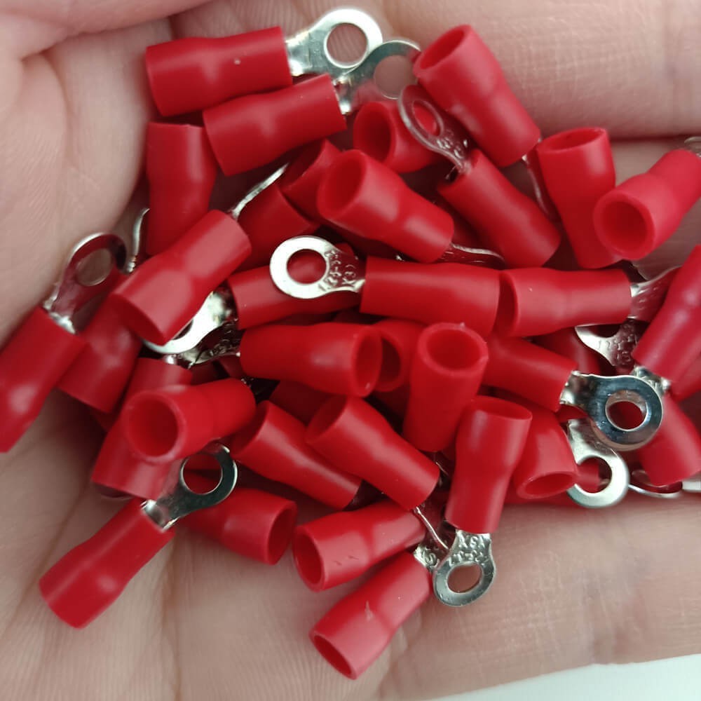 22-16AWG Wire Connectors #4 #8 #10 1/4″ 5/16″ Ring Terminals Lug Vinyl Eyelet