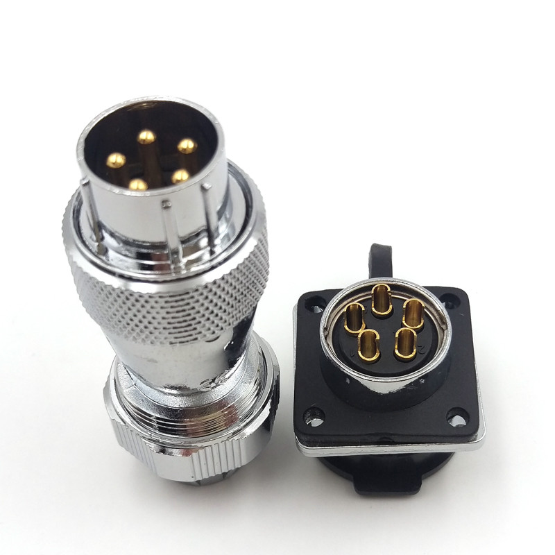 WS20 10A 500V 5pin Panel Mount Aviation Connector,Waterproof Plug Socket IP67